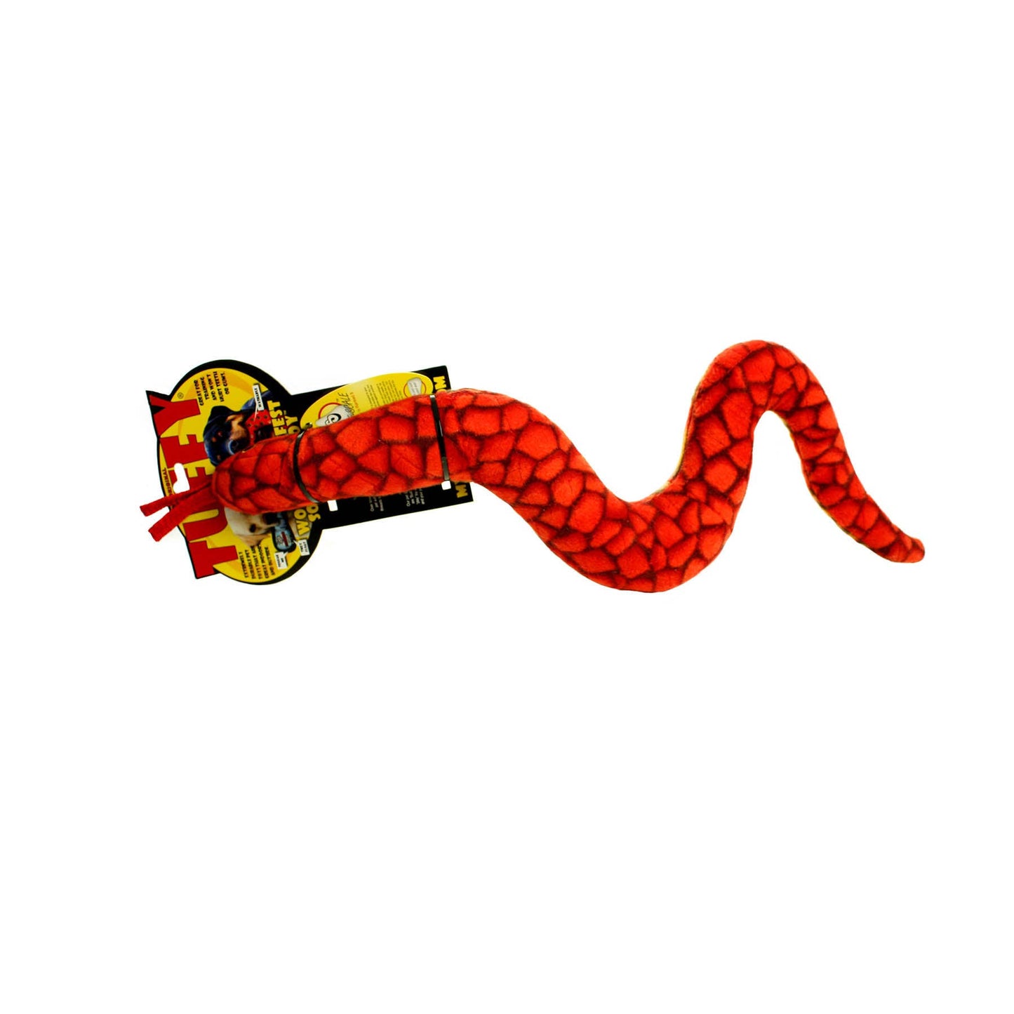 Tuffy Desert Snake - Red, Durable, Tough, Squeaky Dog Toy