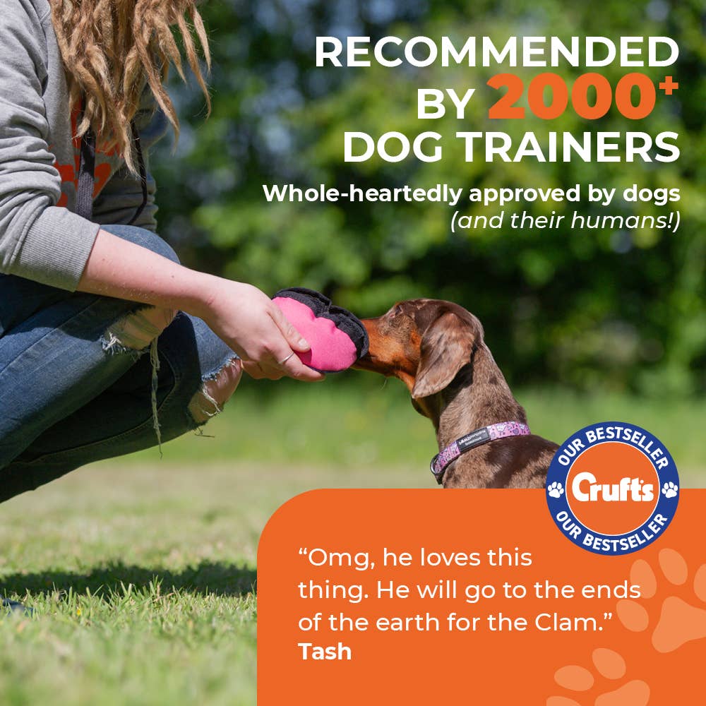 The Clam - Treat dispensing training toy: Orange & Blue