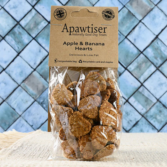 Apple & Banana Oaty Hearts - Hypoallergenic - Apawtiser