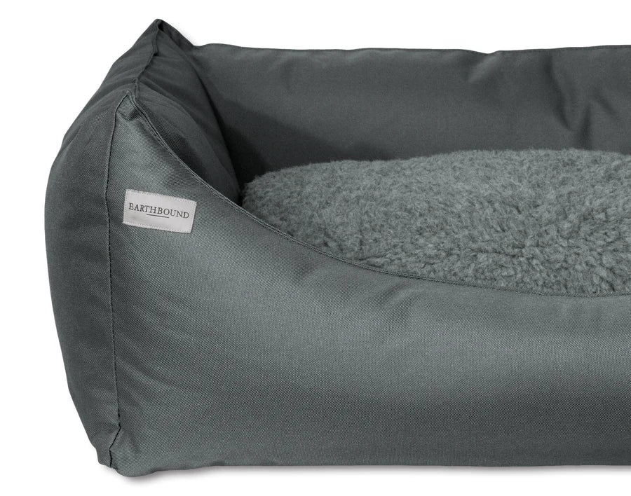 Rectangular Removable Waterproof Dog Bed - Grey | Earthbound
