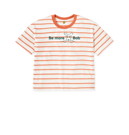 Coral Stripes Printed T-shirt Front