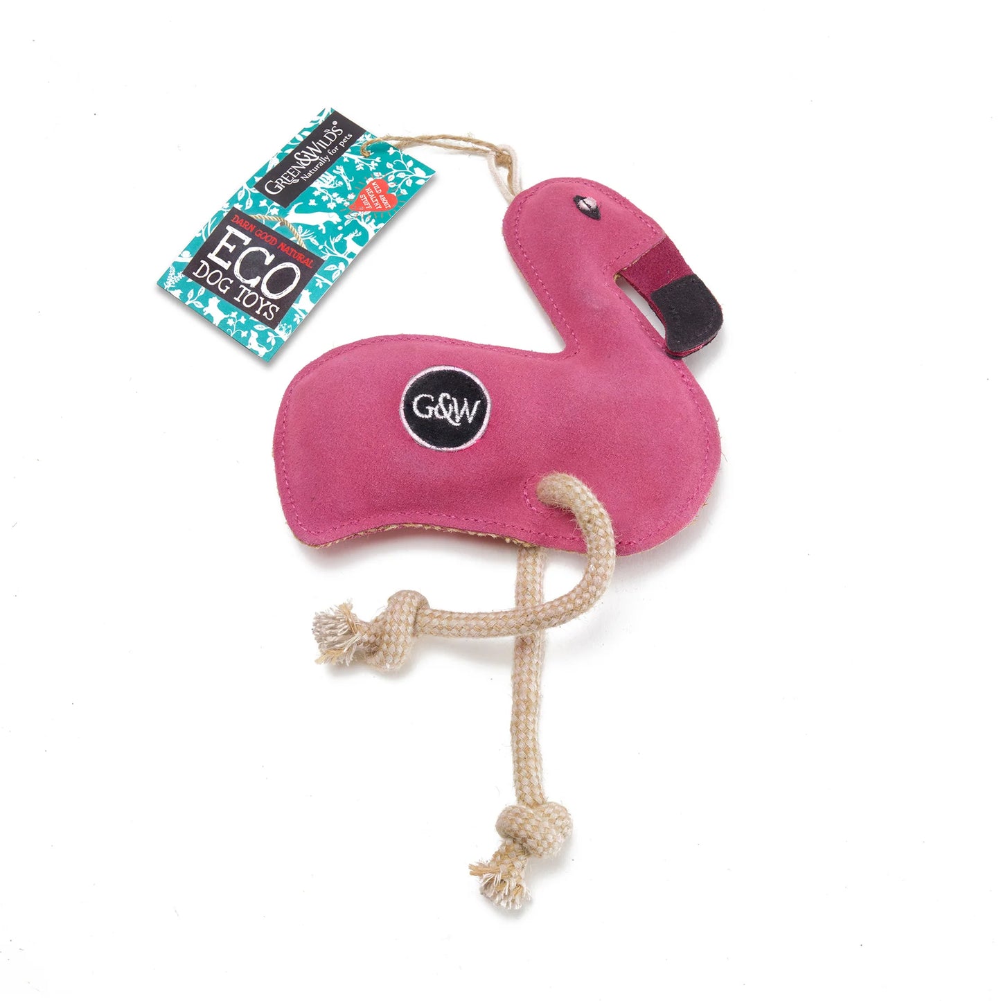 Floyd the Flamingo - eco dog toy, Green & Wilds