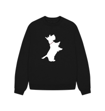 Load image into Gallery viewer, Black Westie Oversized Relaxed Sweatshirt