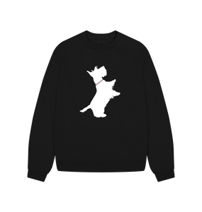 Black Westie Oversized Relaxed Sweatshirt
