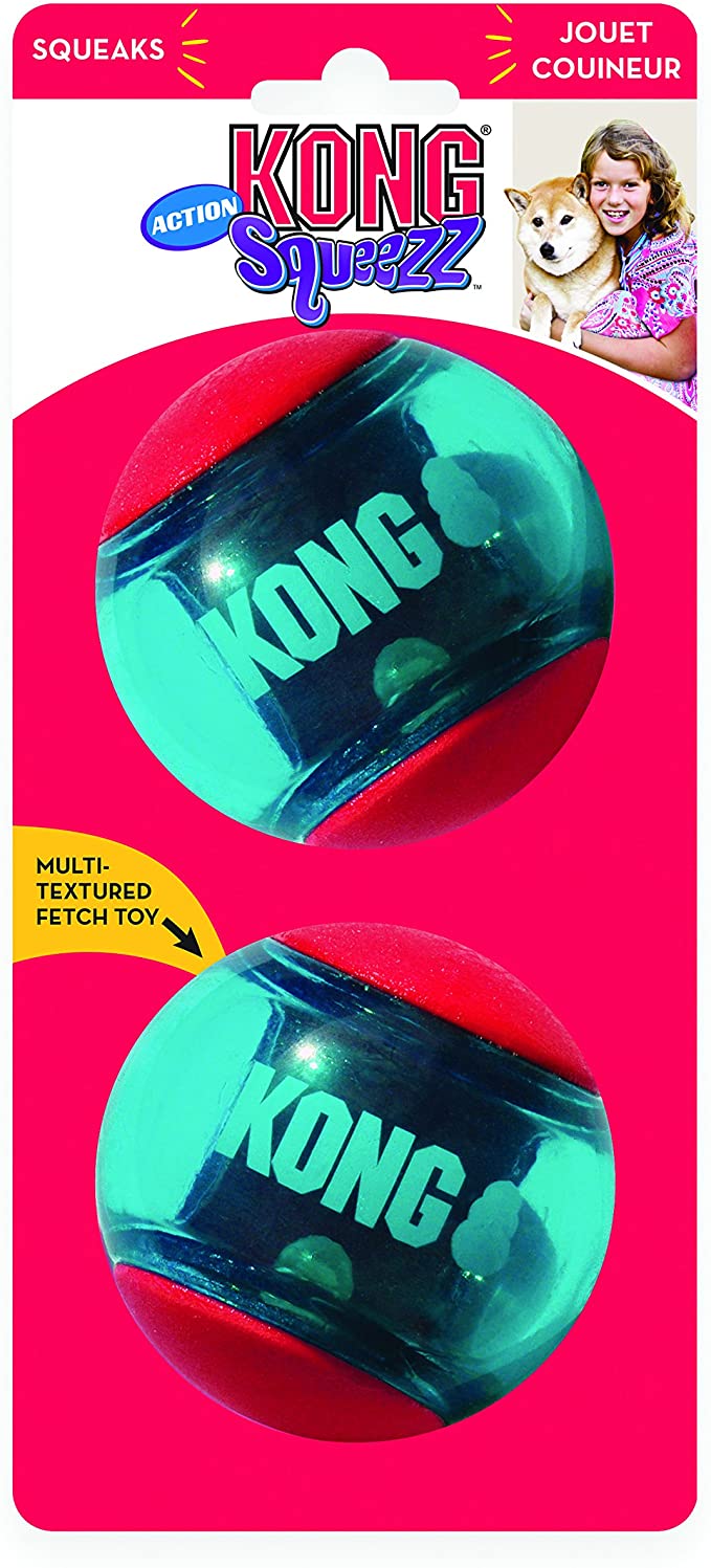 Kong Squeezz Action Ball Red - Small, Medium & Large