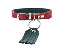 Load image into Gallery viewer, Hunter 'Lucca' Petit Leather Collar - Red & Turquoise
