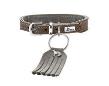 Load image into Gallery viewer, Hunter 'Lucca' Petit Leather Collar - Walnut Grey