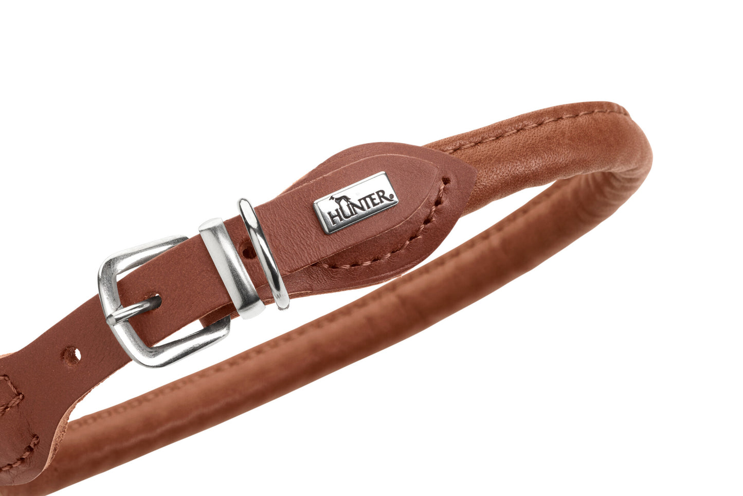Round and Soft Leather Collar - Hunter