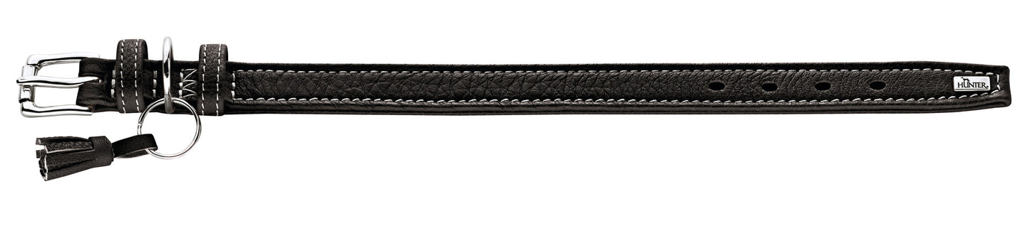 Hunter 'Cannes' Leather Collar - Black