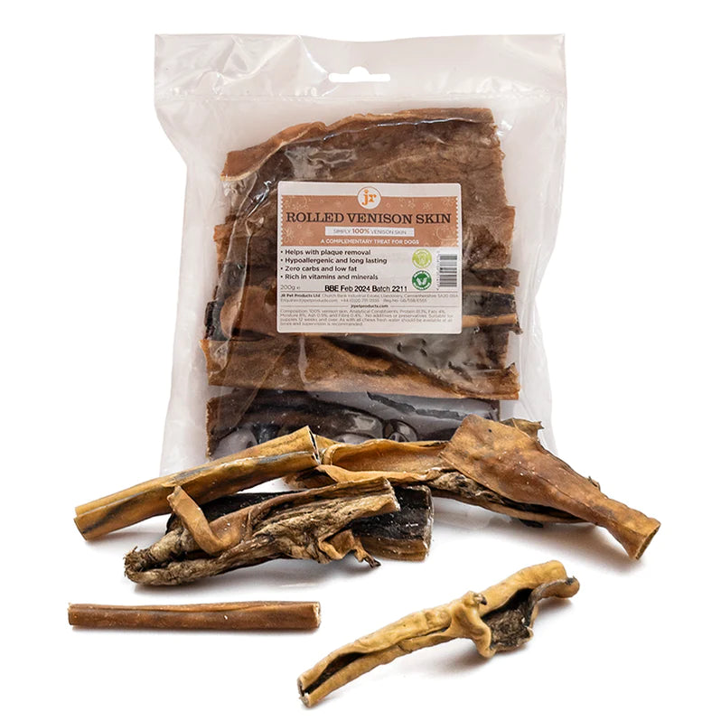 Hypoallergenic Rolled Venison Skin - JR Pet