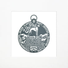 Load image into Gallery viewer, &quot;Dog Tag&quot; print for Whippet lovers