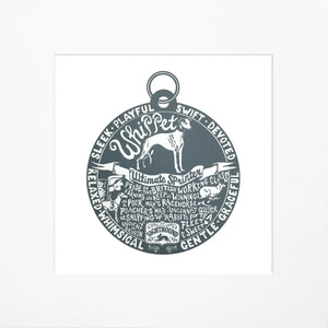 "Dog Tag" print for Whippet lovers