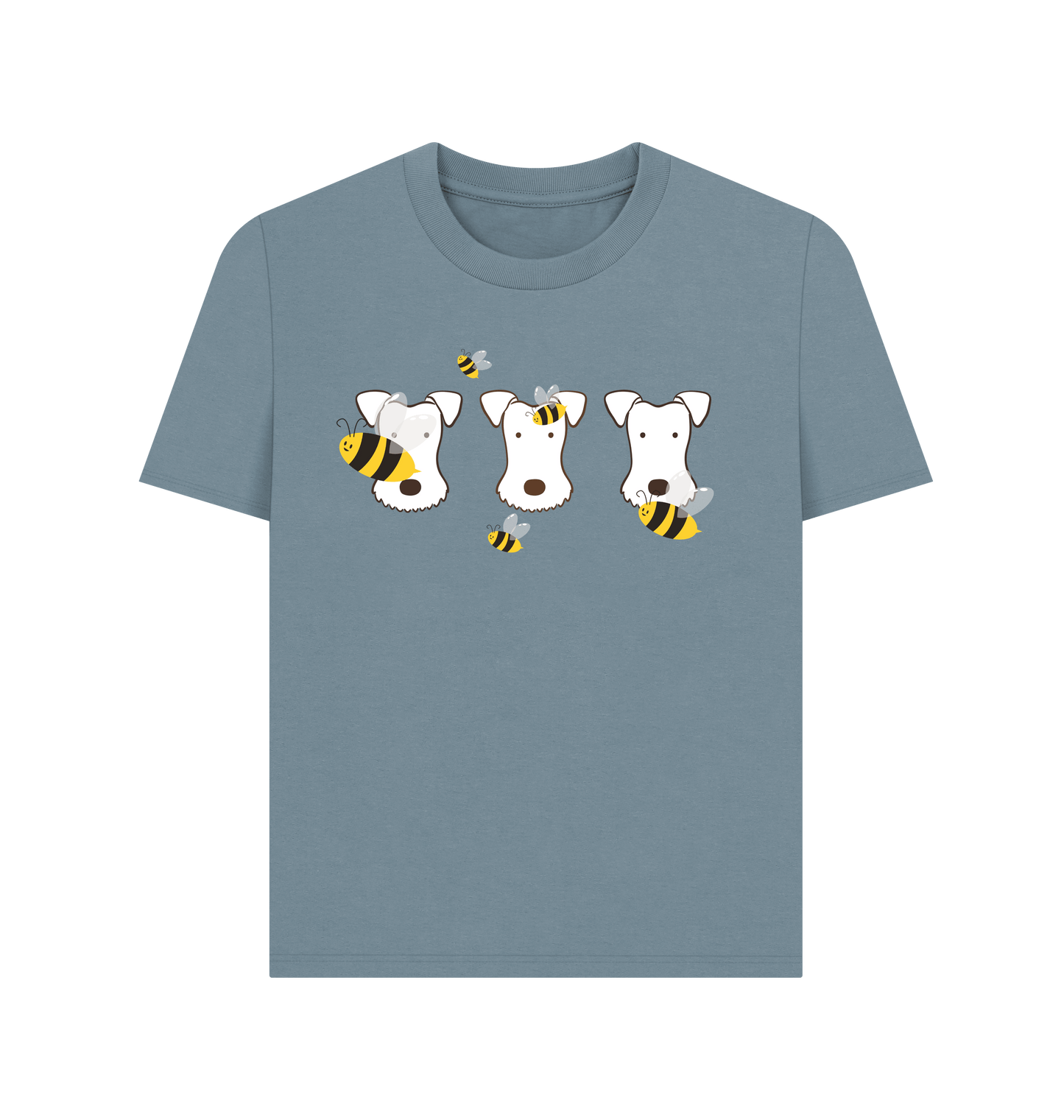 Stone Blue Printed T-shirt Front