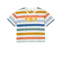 Load image into Gallery viewer, Multicolour Stripes Printed T-shirt Front