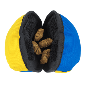 The Clam - Treat dispensing training toy: Orange & Blue