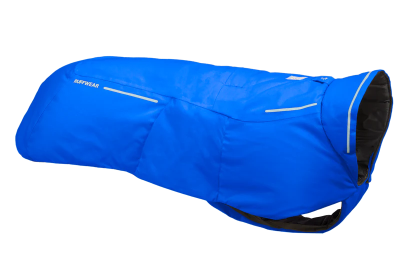ruffwear vert jacket in blue pool