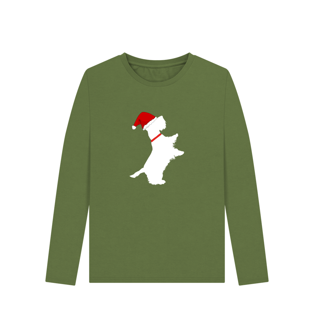 Khaki Christmas cutie! Long Sleeve tshirt