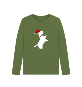 Khaki Christmas cutie! Long Sleeve tshirt