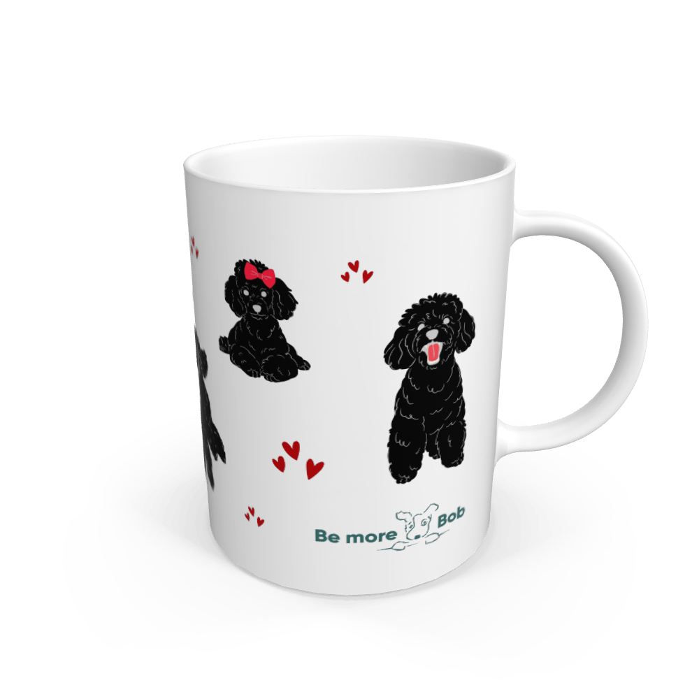 White Mug - Poodles are Life (black poodles)