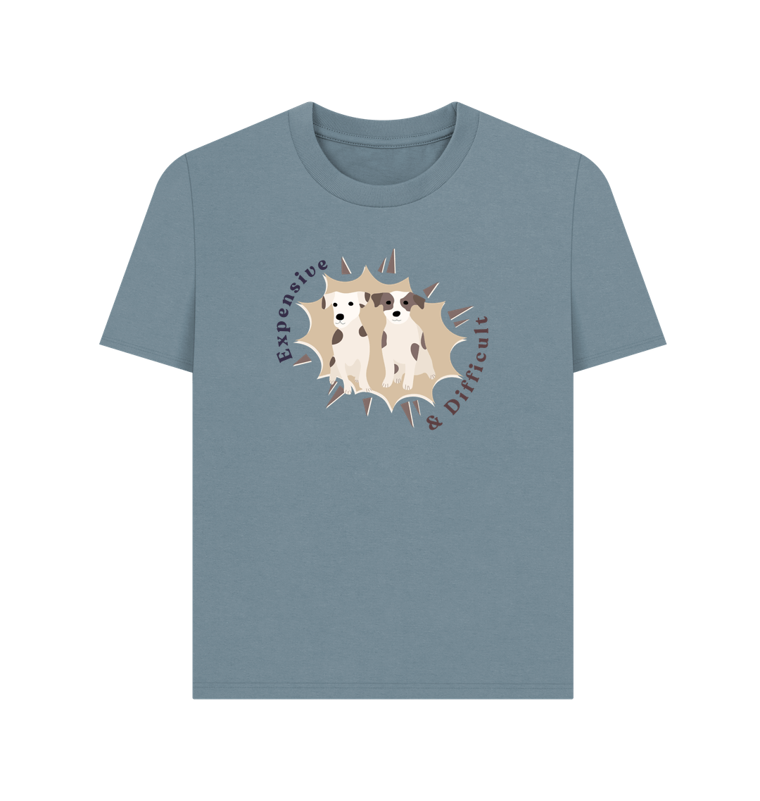 Stone Blue Printed T-shirt Front