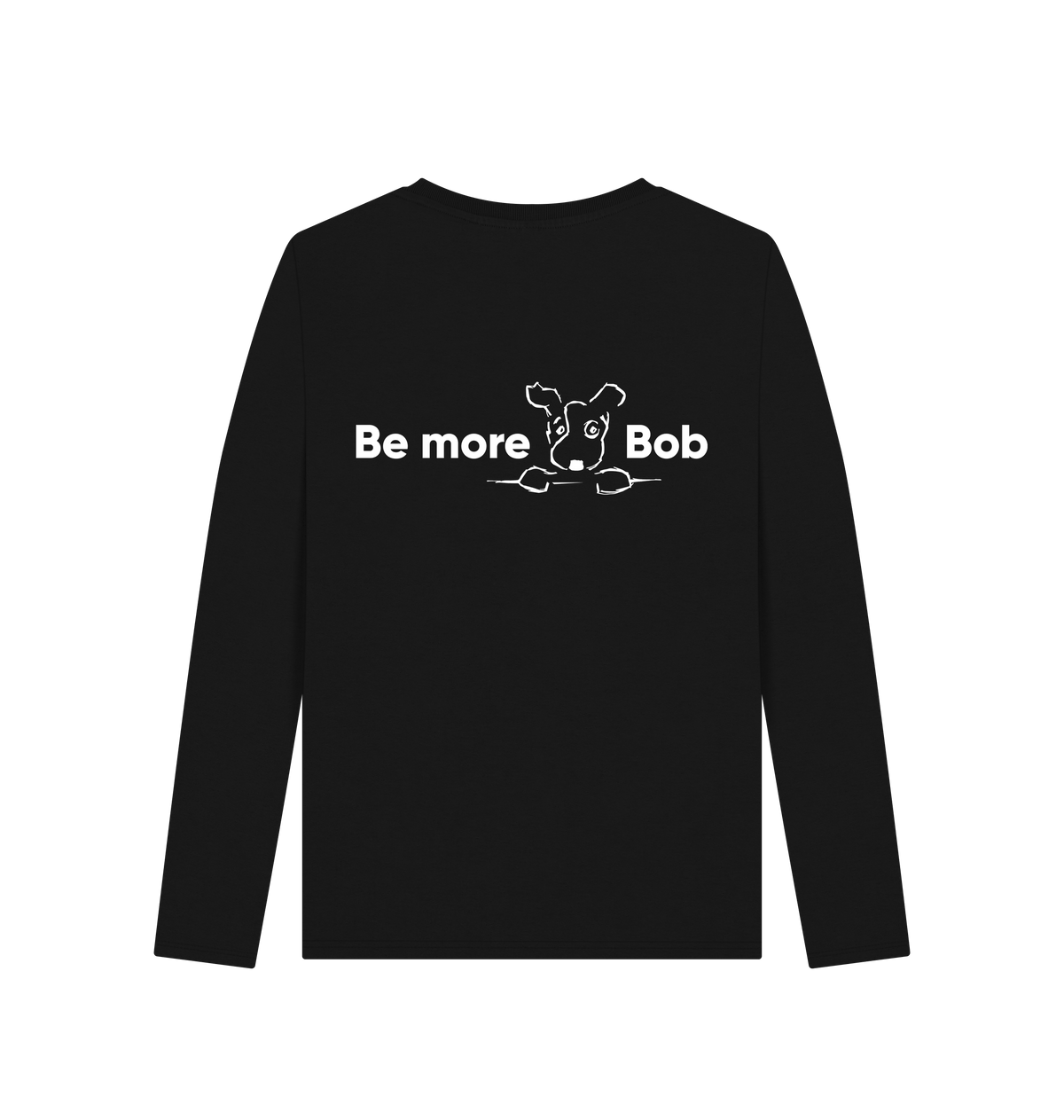 Black Printed Long Sleeve T Shirt Back