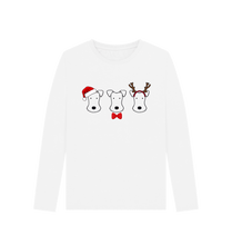 Load image into Gallery viewer, White Foxy Christmas! Long Sleeve Tshirt