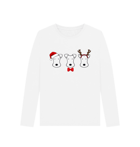 White Foxy Christmas! Long Sleeve Tshirt