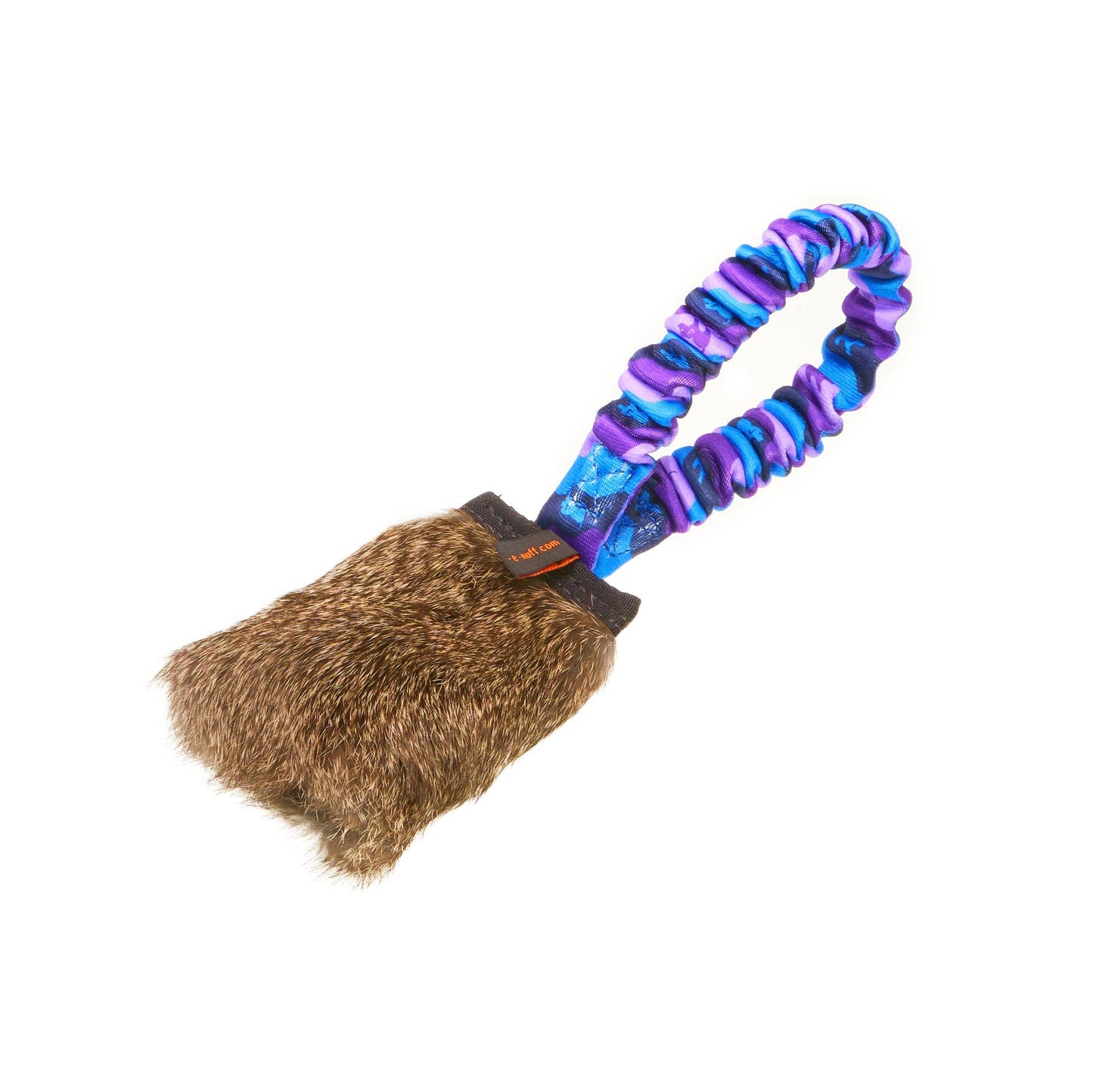 Rabbit Skin Pocket Bungee Squeaker: Orange Pattern