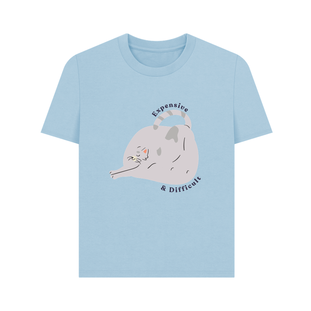 Milky Blue Printed T-shirt Front
