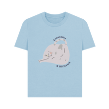 Load image into Gallery viewer, Milky Blue Printed T-shirt Front