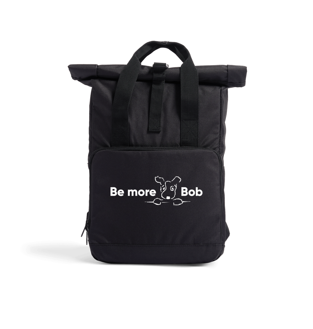 Black Be More Bob roll top backpack