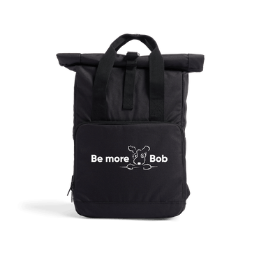 Black Be More Bob roll top backpack