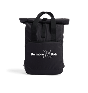 Black Be More Bob roll top backpack