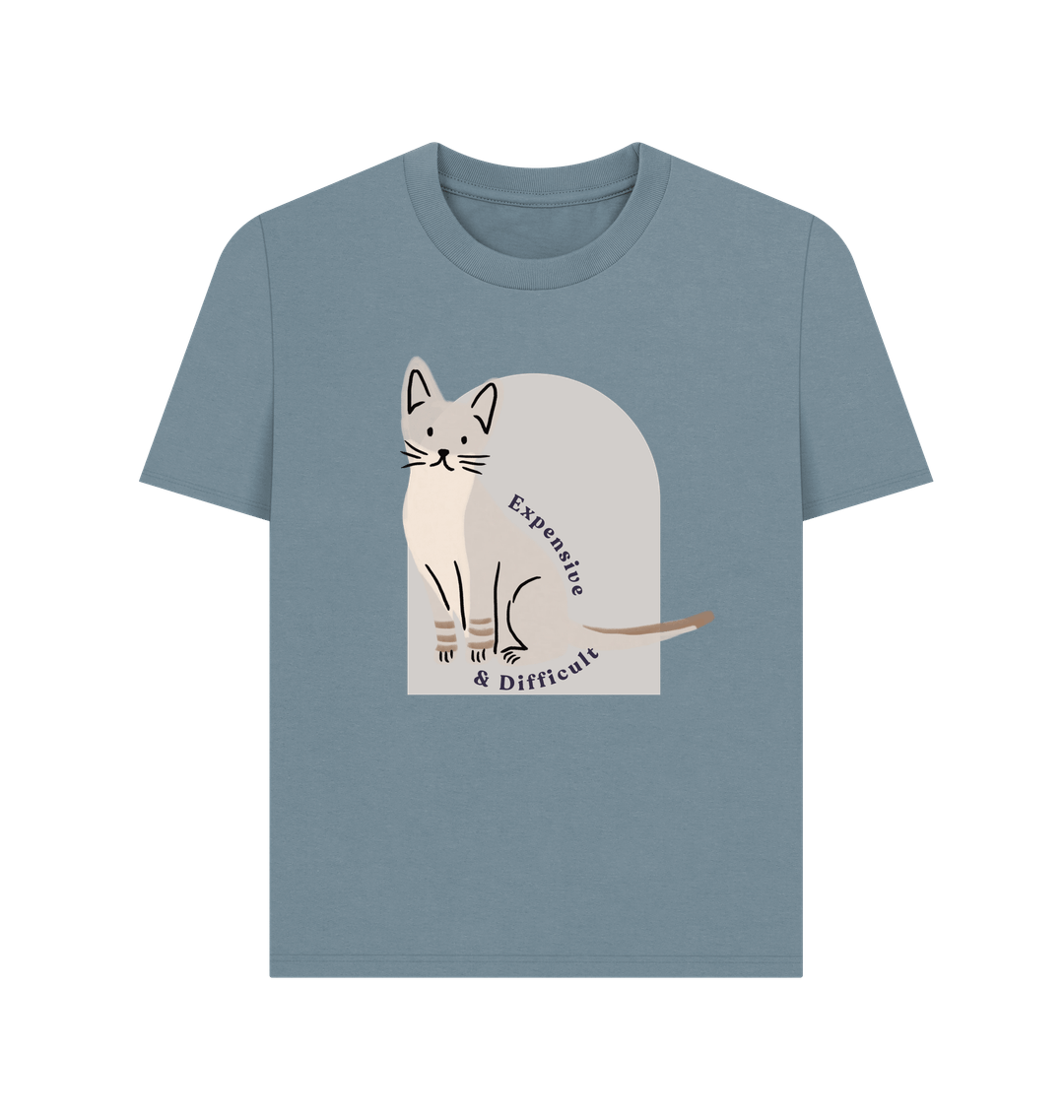 Stone Blue Printed T-shirt Front