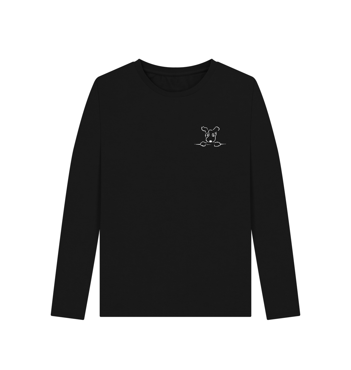 Black Printed Long Sleeve T Shirt Front
