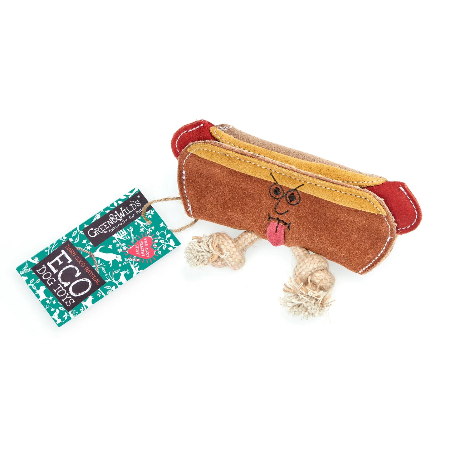 Harry the Hot Dog - eco dog toy, Green & Wilds