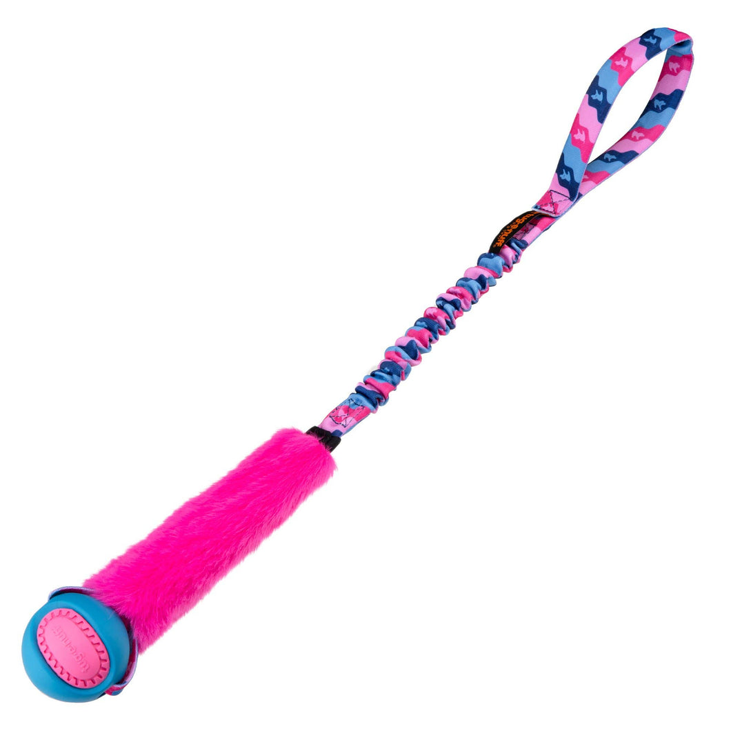Fauxtastic PowerBall Bungee | Strong Dog Toys | Tug-E-Nuff: Pink Pattern