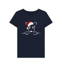 Load image into Gallery viewer, Navy Blue Be More Bob this Xmas Ladies T-shirt!