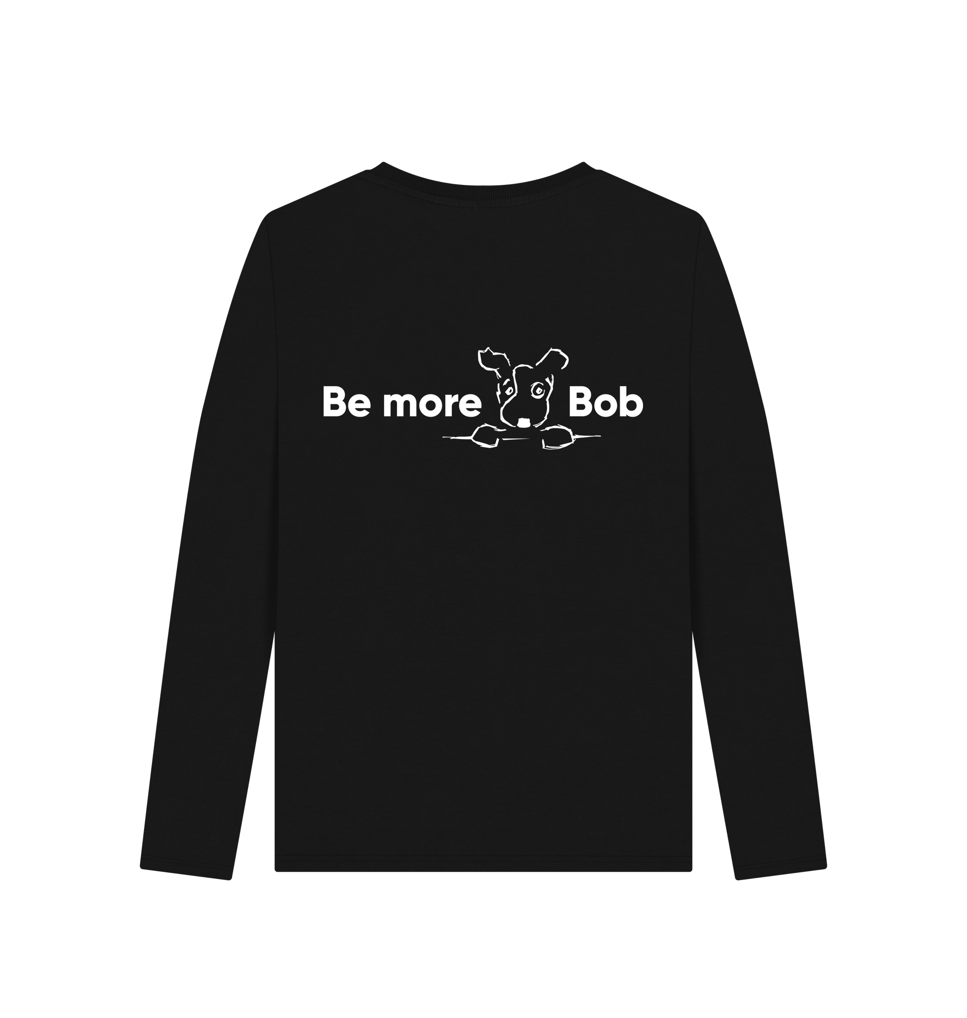 Black Printed Long Sleeve T Shirt Back