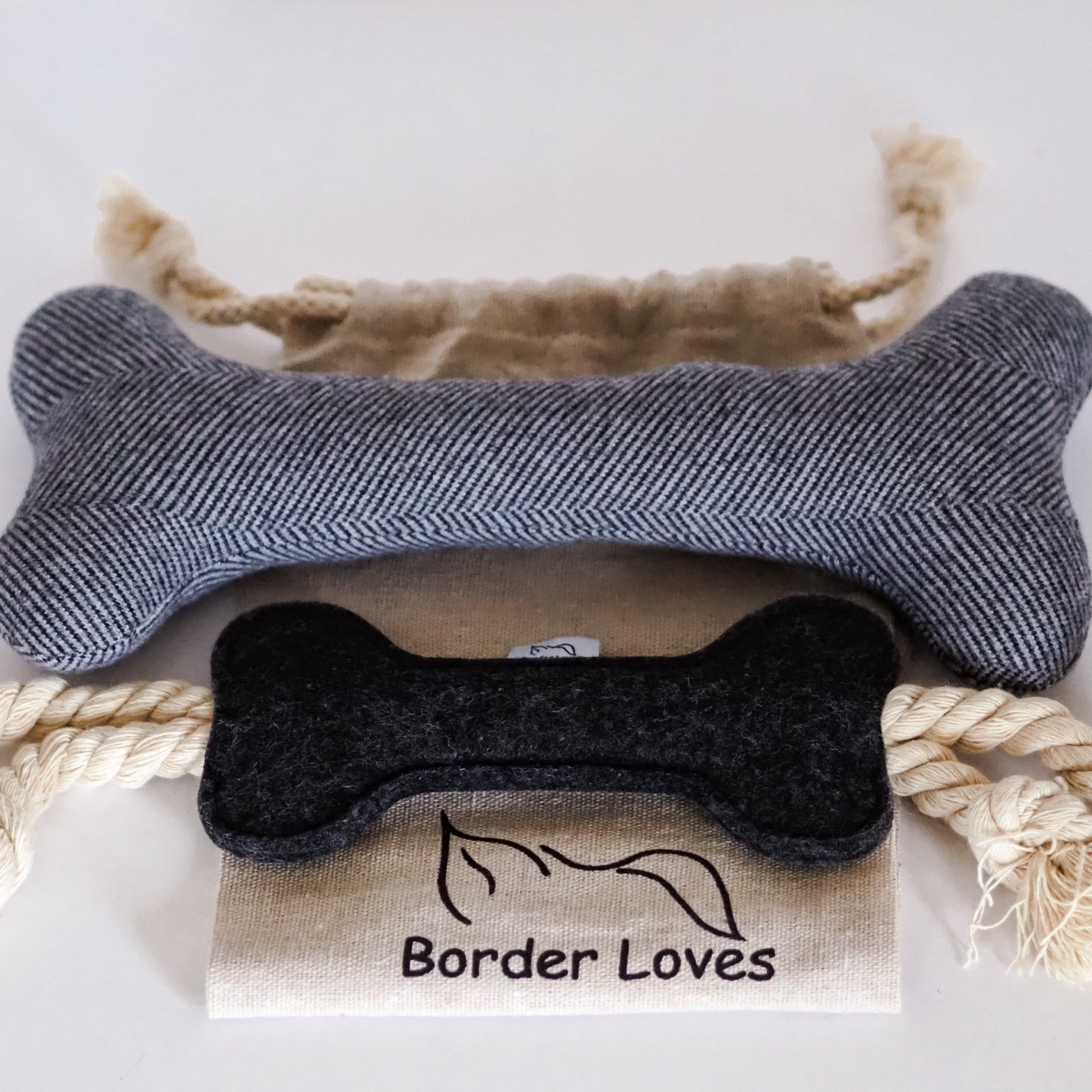 Wool Bone and Felt Rope Toys