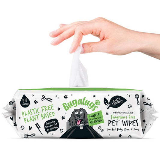 Bugalugs Biodegradable Wipes Fragrance Free