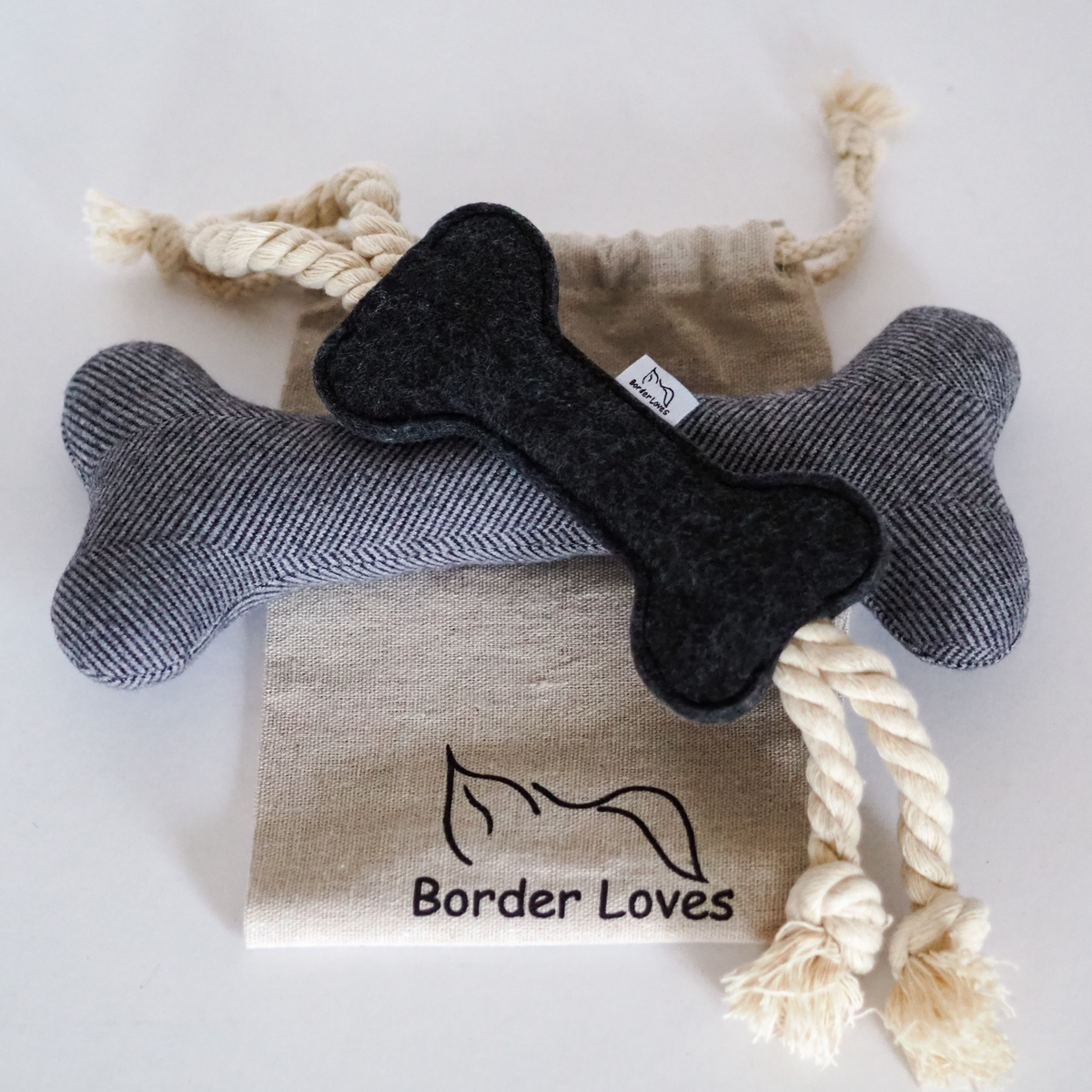 Wool Bone and Felt Rope Toys