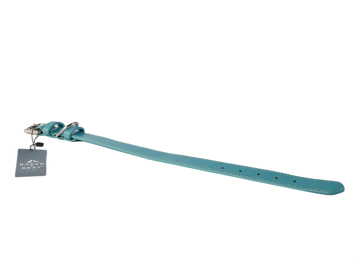 Eco Friendly Leather Dog Collar, Lagoon