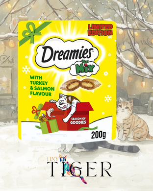 DREAMIES Christmas Cat Treats - Turkey & Salmon - 200g