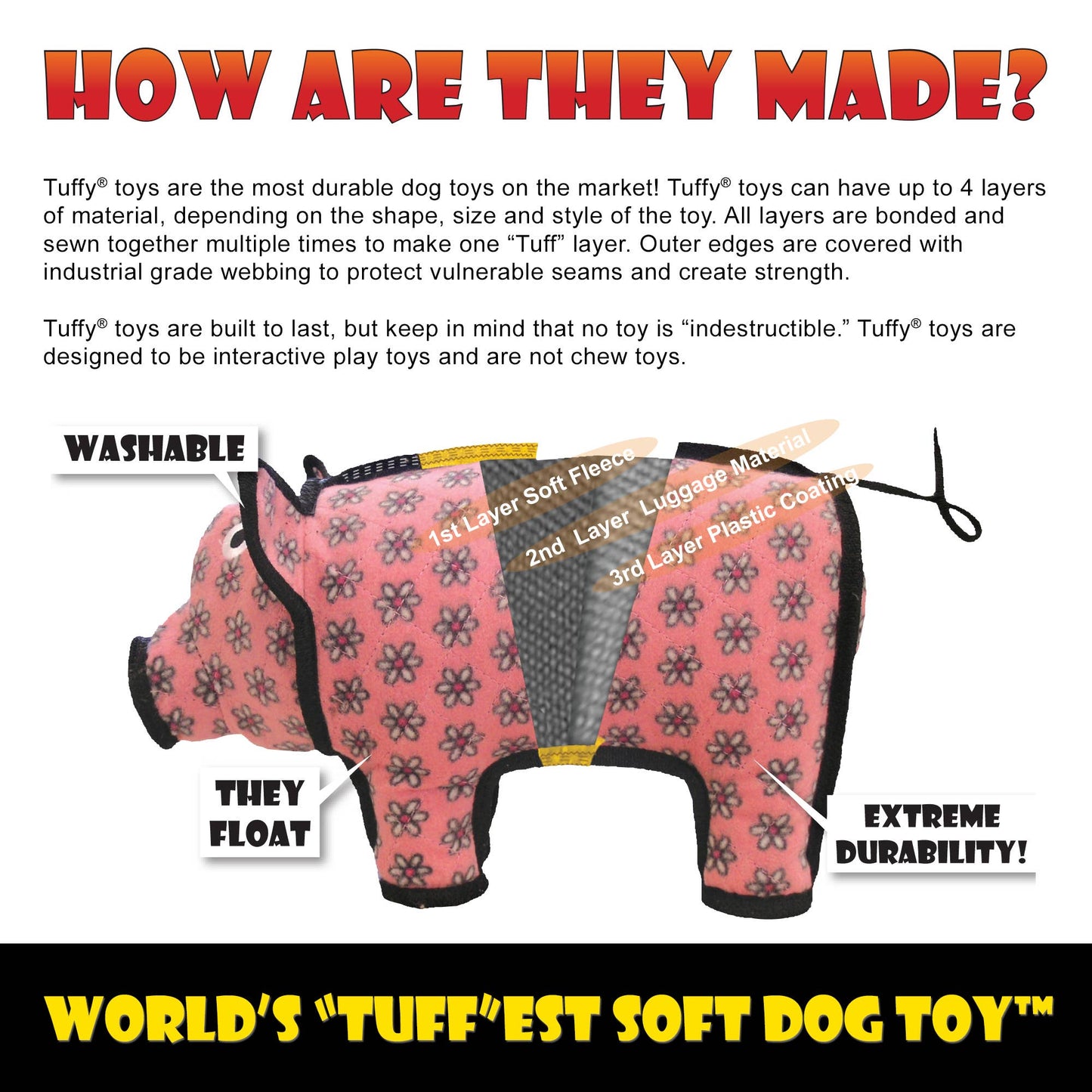 Tuffy Bug Grasshopper, Durable, Tough Dog Toy
