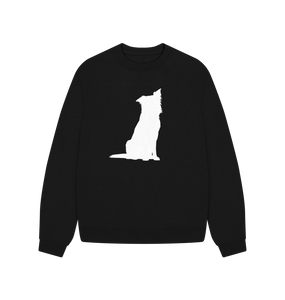 Black Border Collie Oversized Sweatshirt