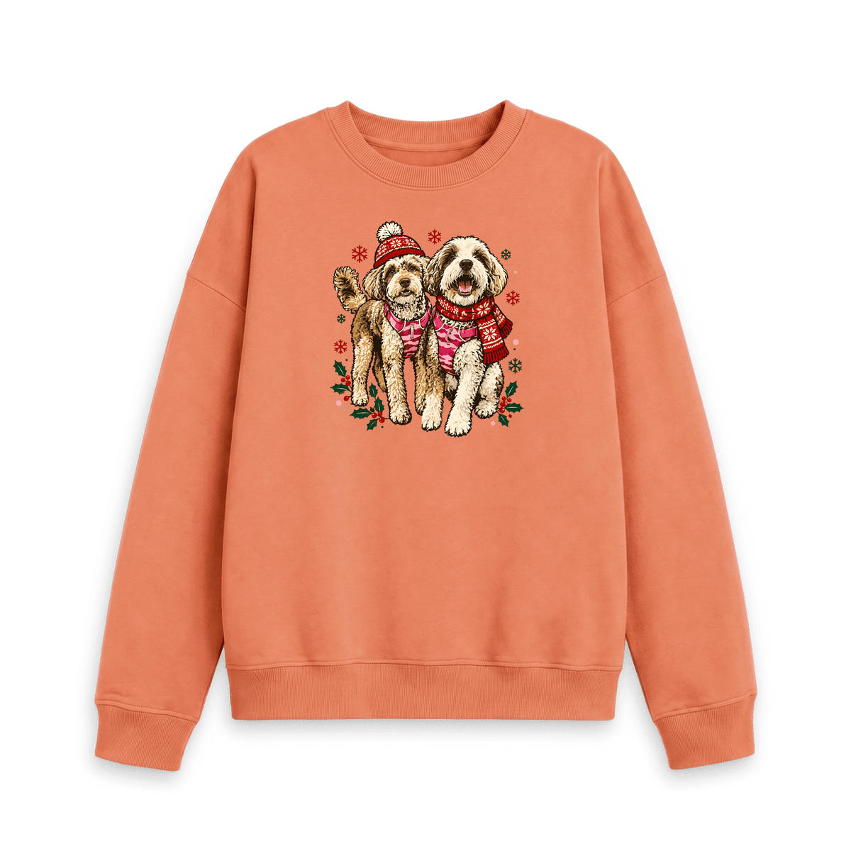 Apricot Printed Sweater Front