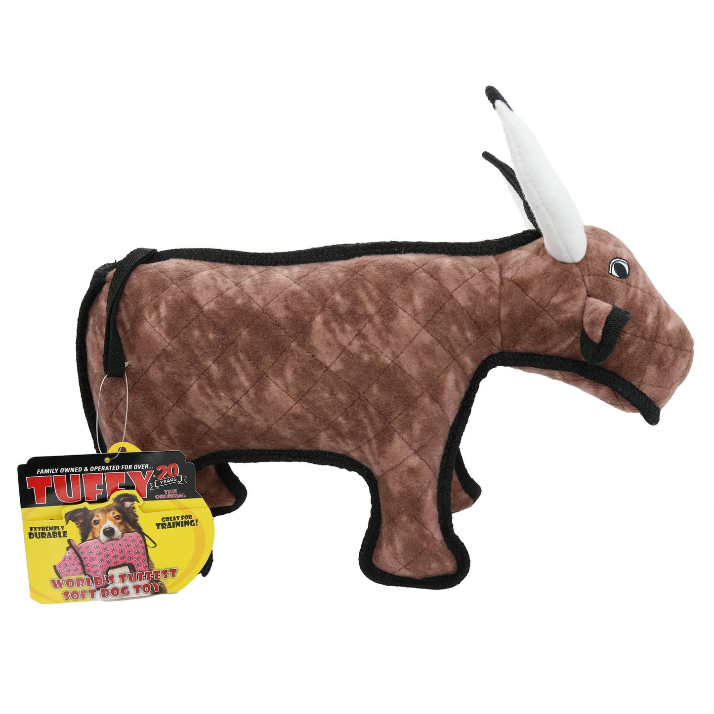 Tuffy Medium Barnyard Bull, Durable, Tough, Dog Toy