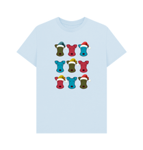 Load image into Gallery viewer, Sky Blue Printed T-shirt Front