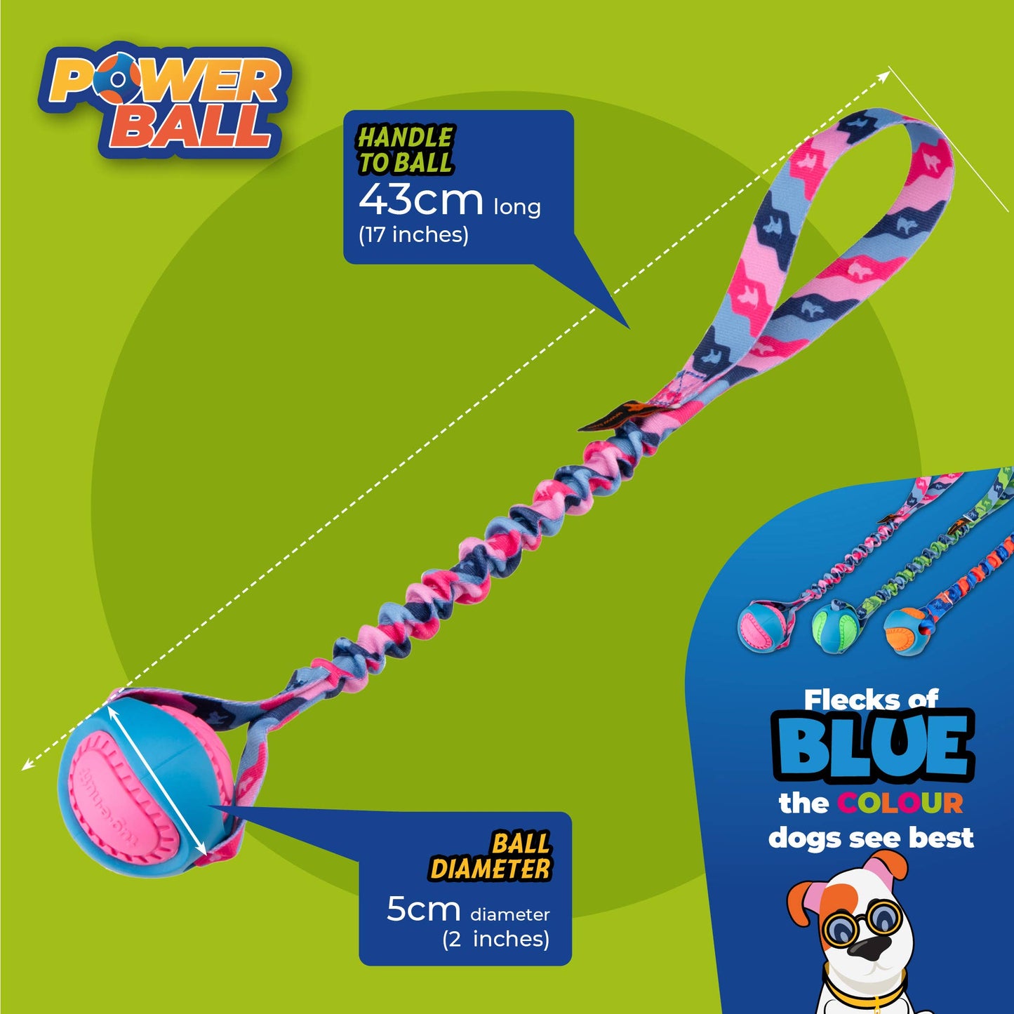 PowerBall Bungee Tug | Dog Ball Toys | Tug-E-Nuff: Orange Pattern